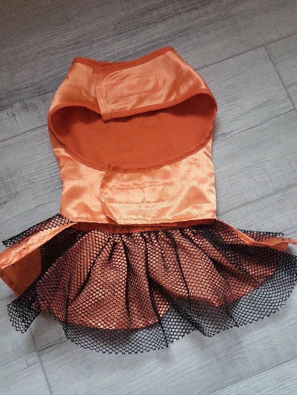 Snall Dog Orange Pumpkin Tutu Costume Dress with Black Bow